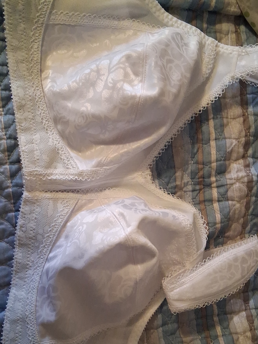New White Lace-Trim Full Coverage Bra